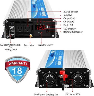 чистый инвертор DC12V энергии волн синуса 3000W к AC120V с дистанционным управлением