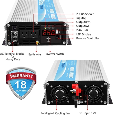 Инвертор 3000W MSDS UN38.3 волны синуса DC24V чистый гибридный солнечный
