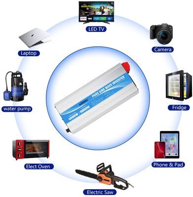 Сверхмощный инвертор энергии волн синуса СИД 4000W инвертора 12V 2.4A гибридный солнечный чистый
