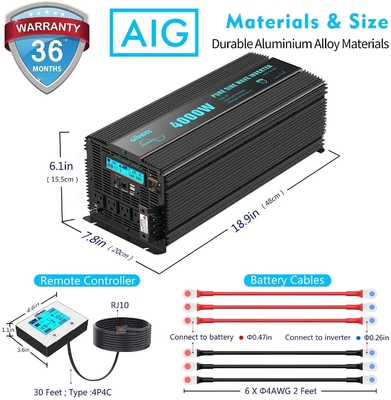 Инвертор энергии волн синуса Giandel 4000W инвертора DC24V гибридный солнечный сверхмощный чистый